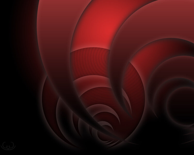 Abstract Red Swirls — Dramatic, Circles, Dark Background