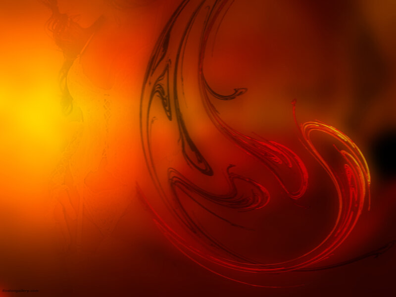 Abstract Red Swirls — Dramatic, Digital Art, Light