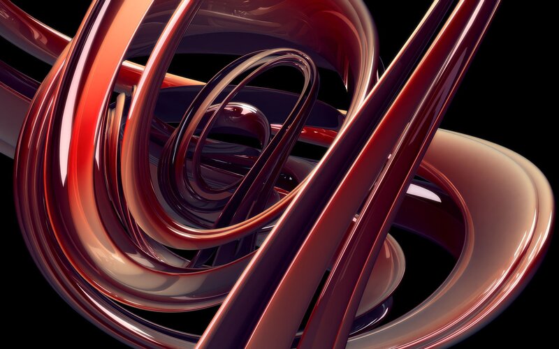 Abstract Red Swirls — Dynamic, 3d Render