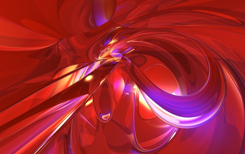 Abstract Red Swirls — Dynamic, Digital Art, Purple Light