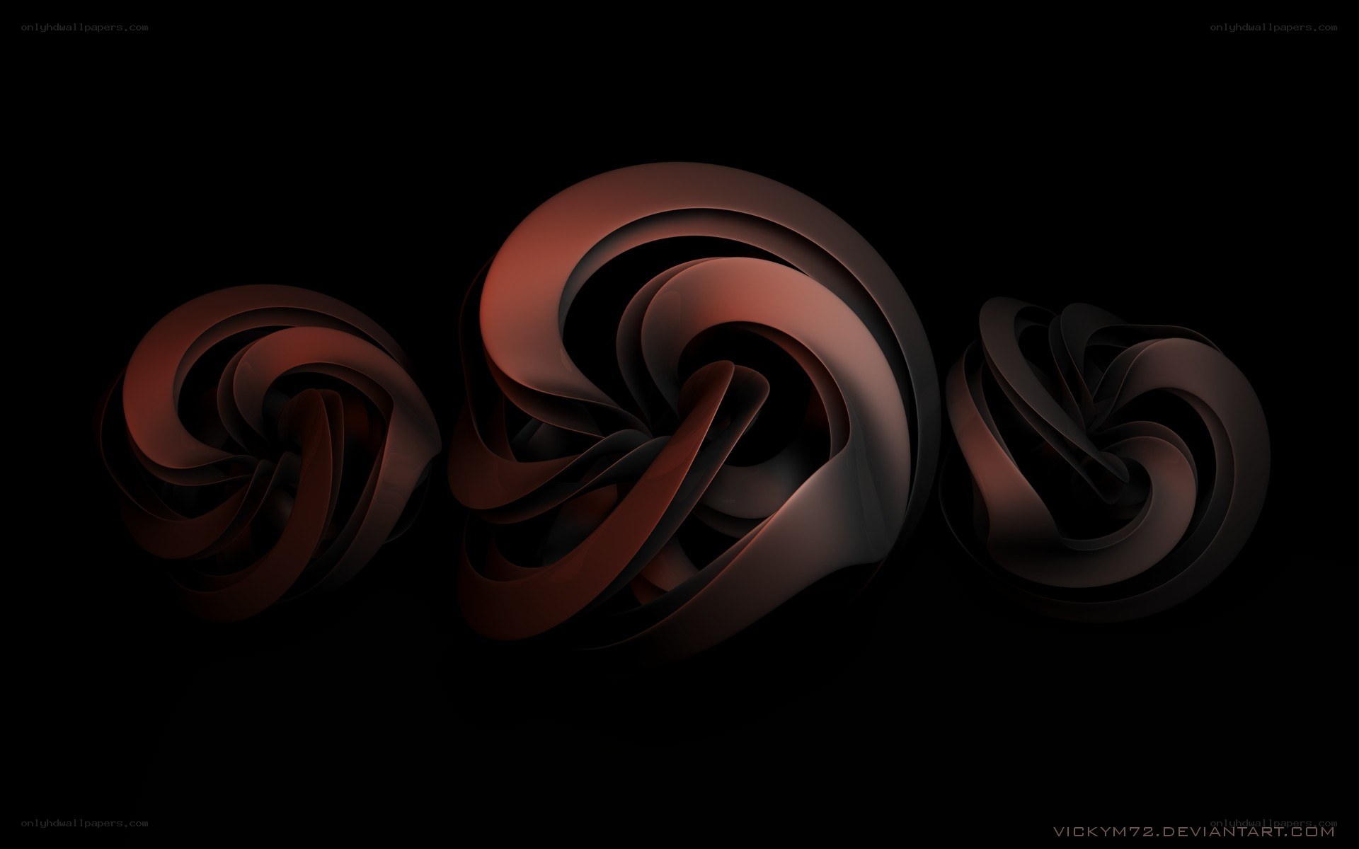 abstract red swirls on black