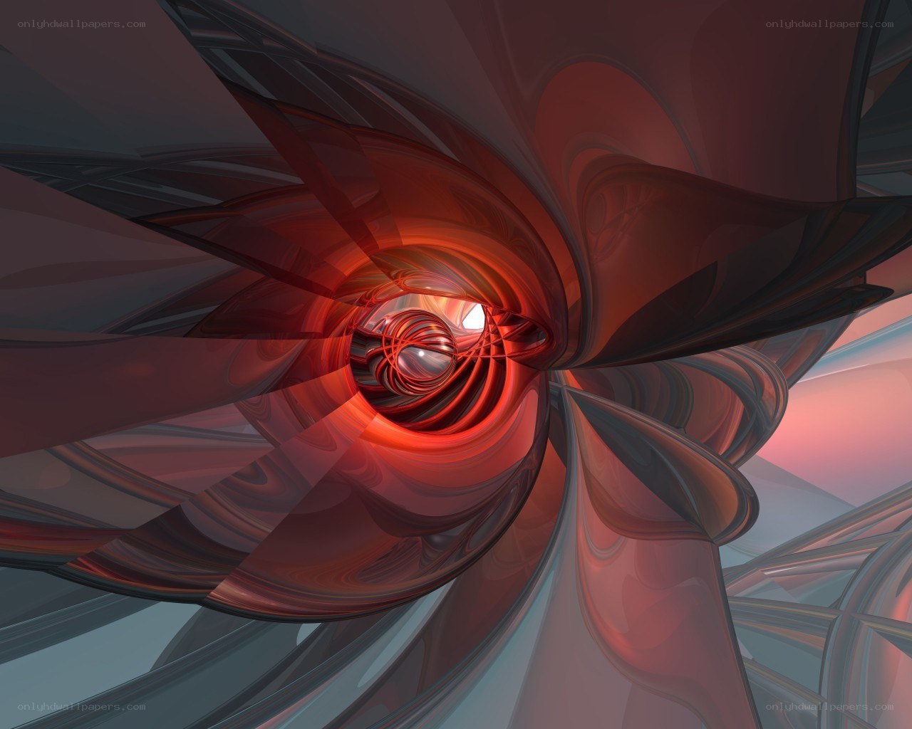 Abstract red tunnel spiral
