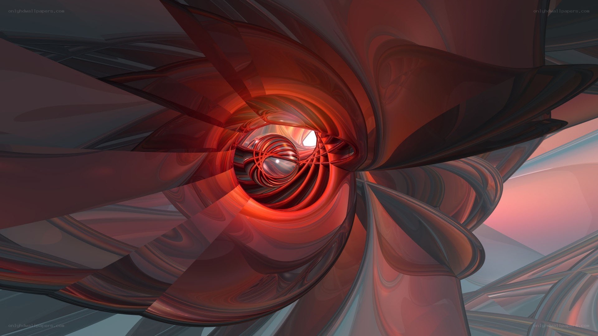 Abstract red tunnel spiral
