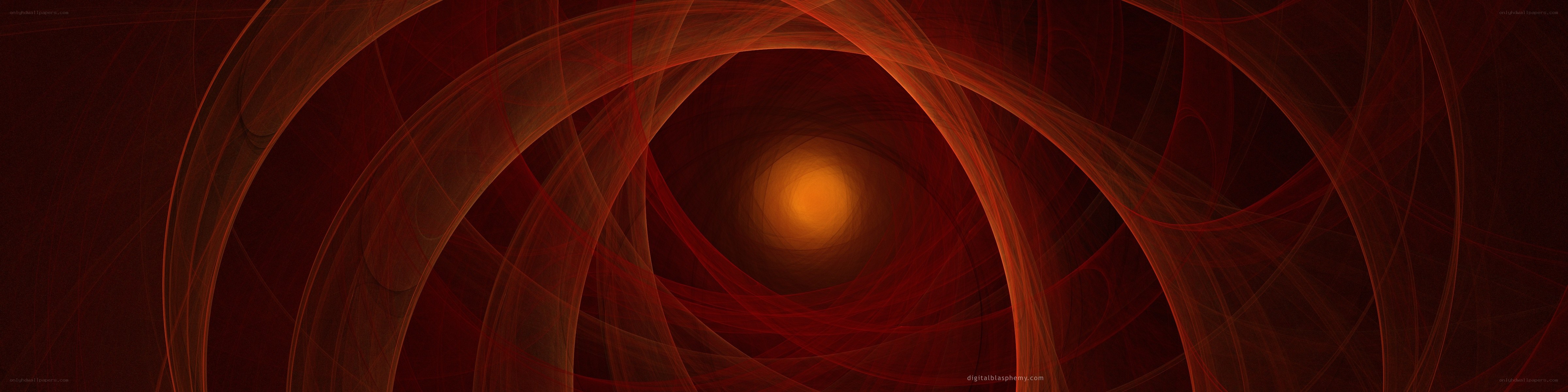 Abstract red tunnel with glowing center