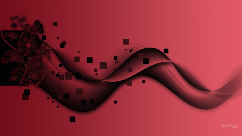 Abstract Red Wave Design — Dynamic, Digital Art