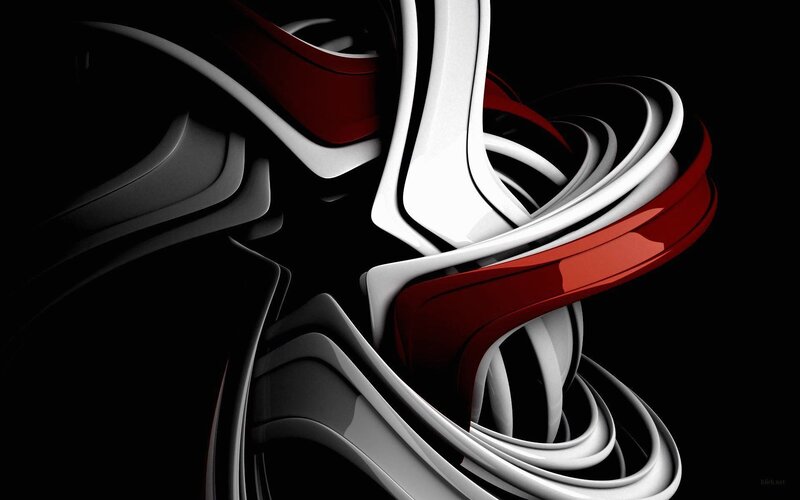 Abstract Red White Swirls