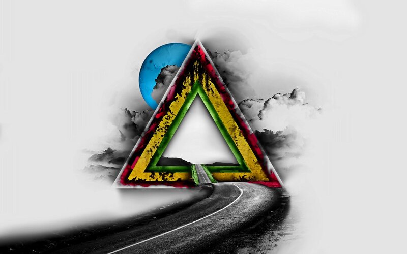abstract road and triangle art