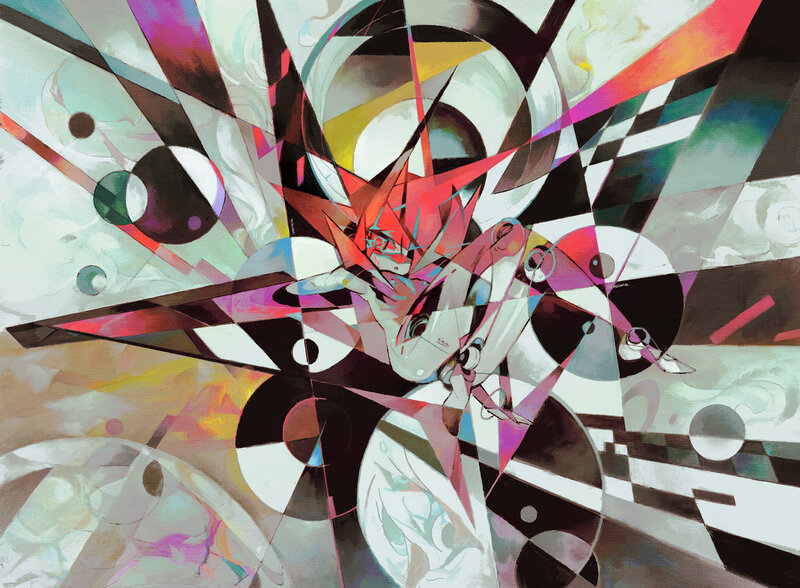Abstract Robot Figure — Red
