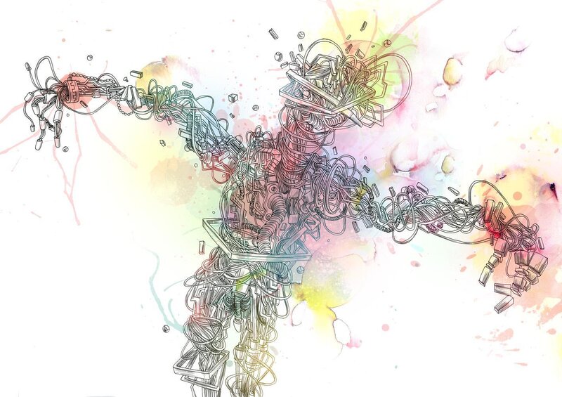 abstract robot figure