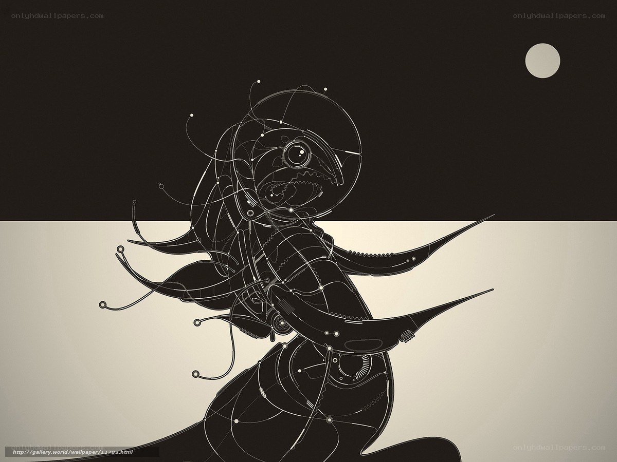 Abstract robotic figure art