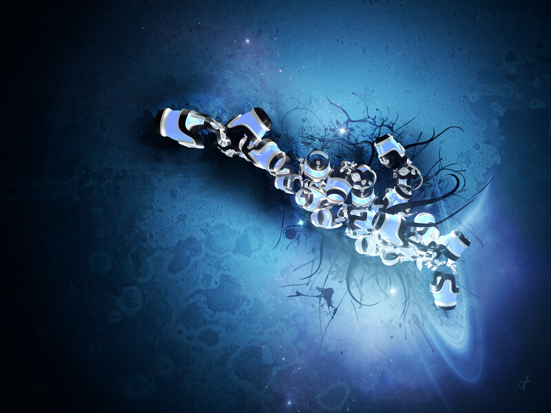 Abstract Robotic Structure — Blue