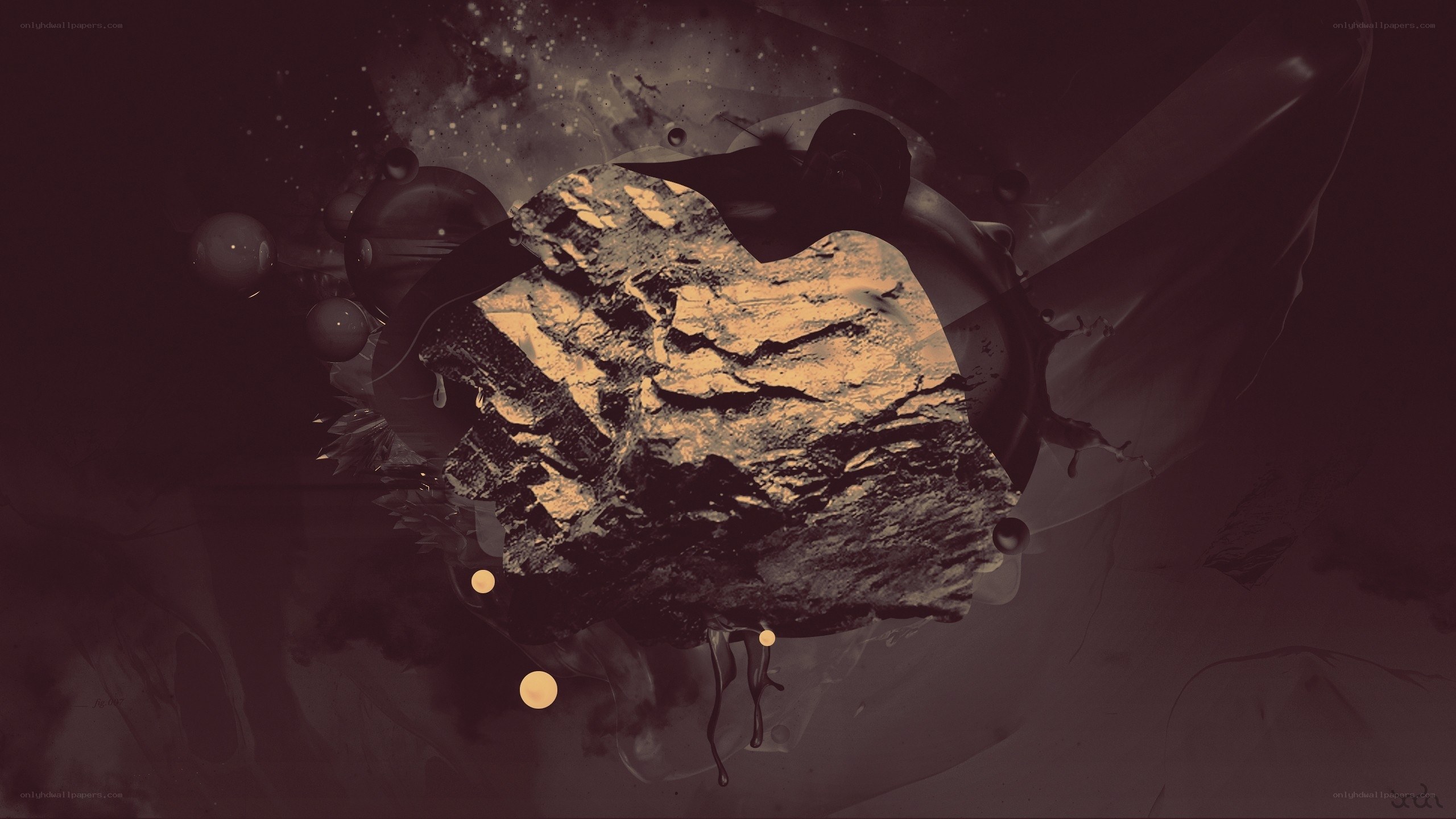 abstract rock and liquid art