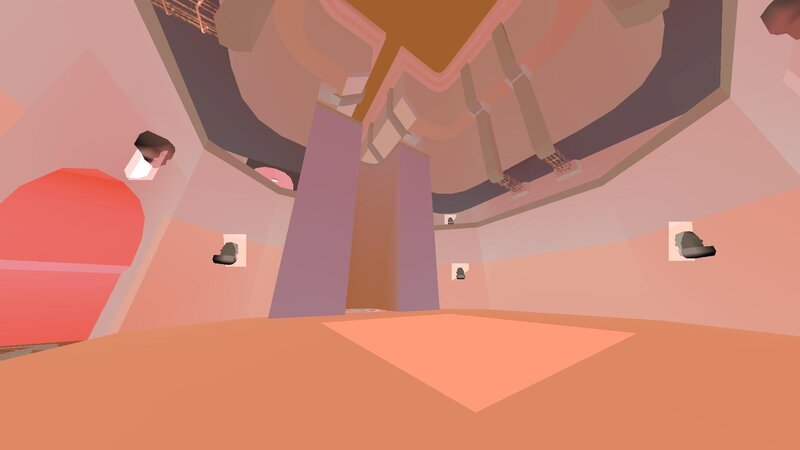 abstract room with geometric shapes