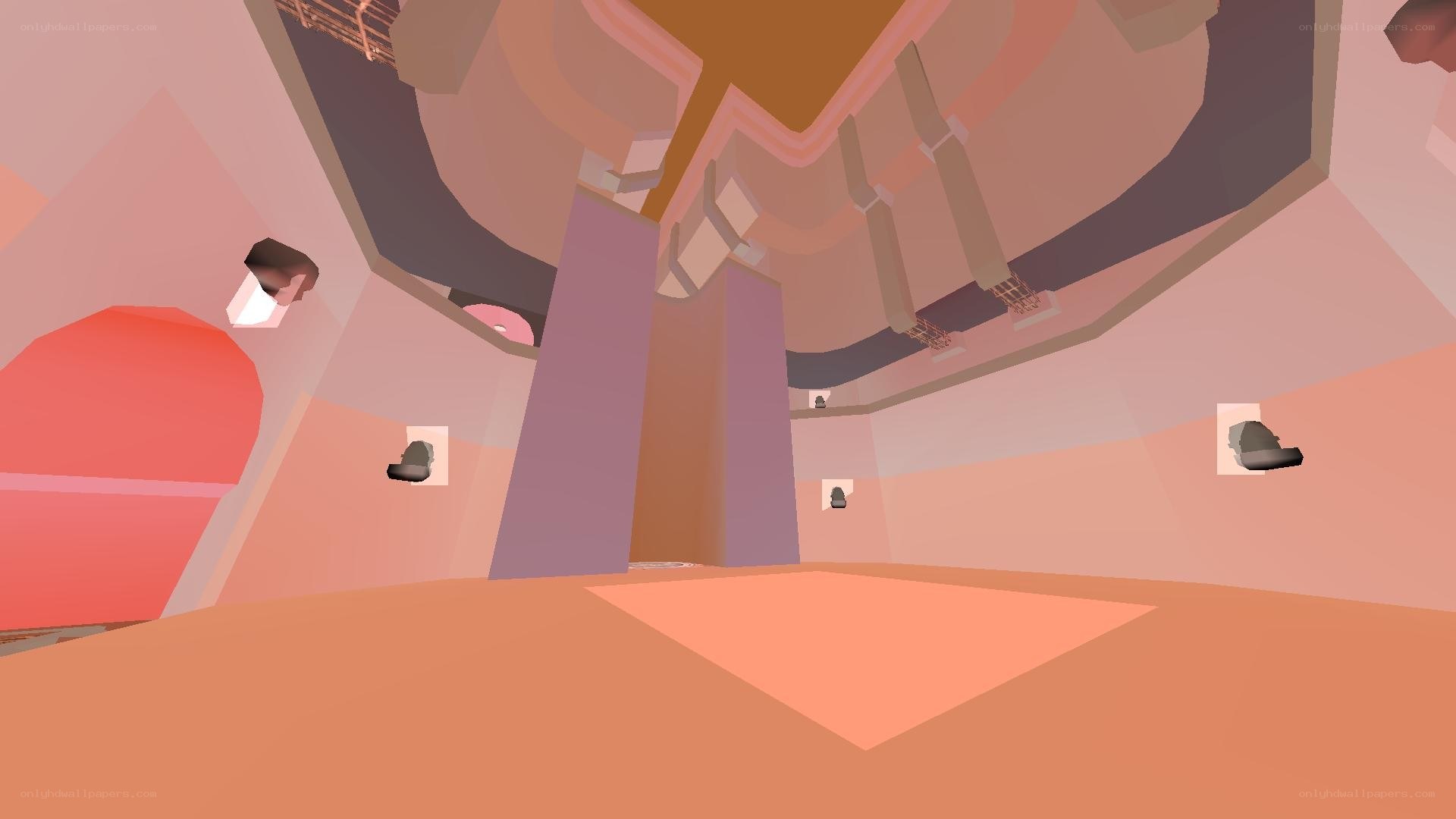 abstract room with geometric shapes