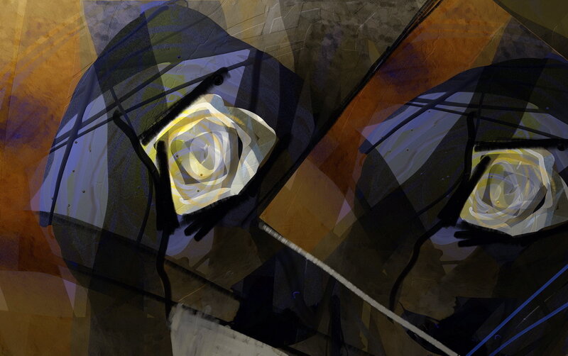 Abstract rose collage art