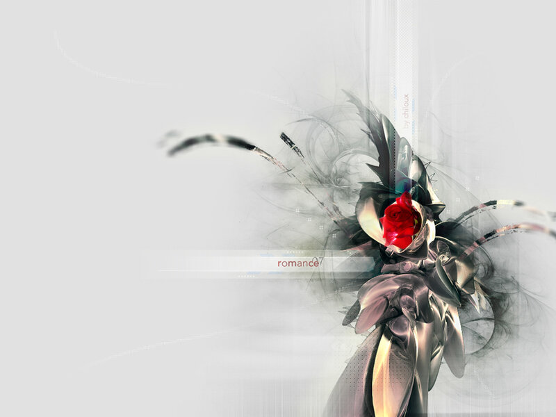 abstract rose with digital art