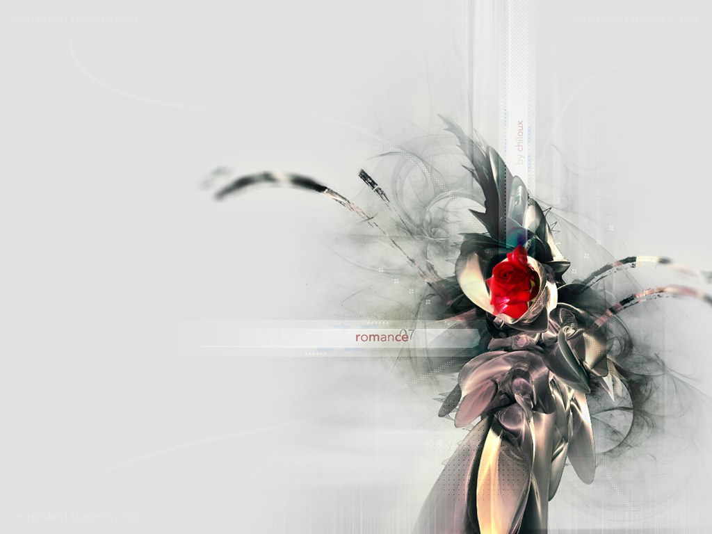 abstract rose with digital art