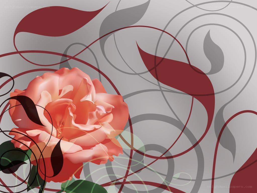 abstract rose with swirls