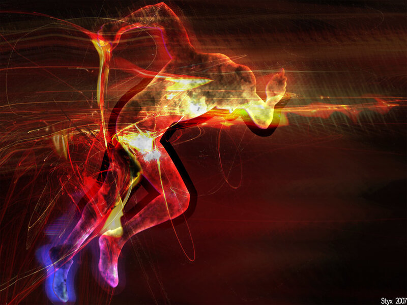 Abstract runner in motion