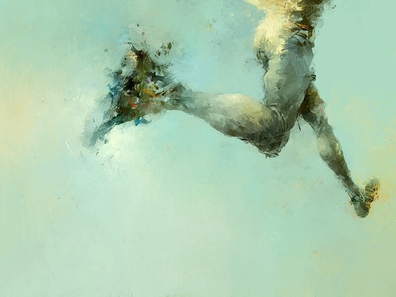 abstract runner in motion