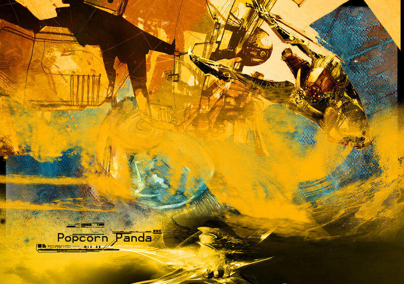 abstract sci-fi action artwork