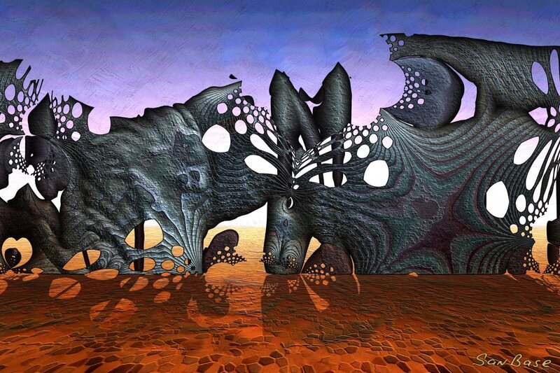 Abstract Sculptural Forms — Purple