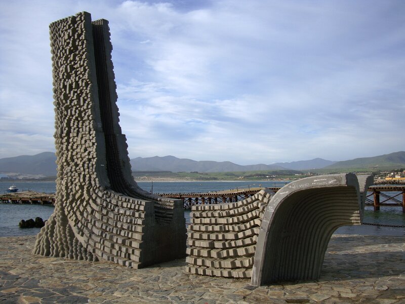 abstract sculpture by the sea