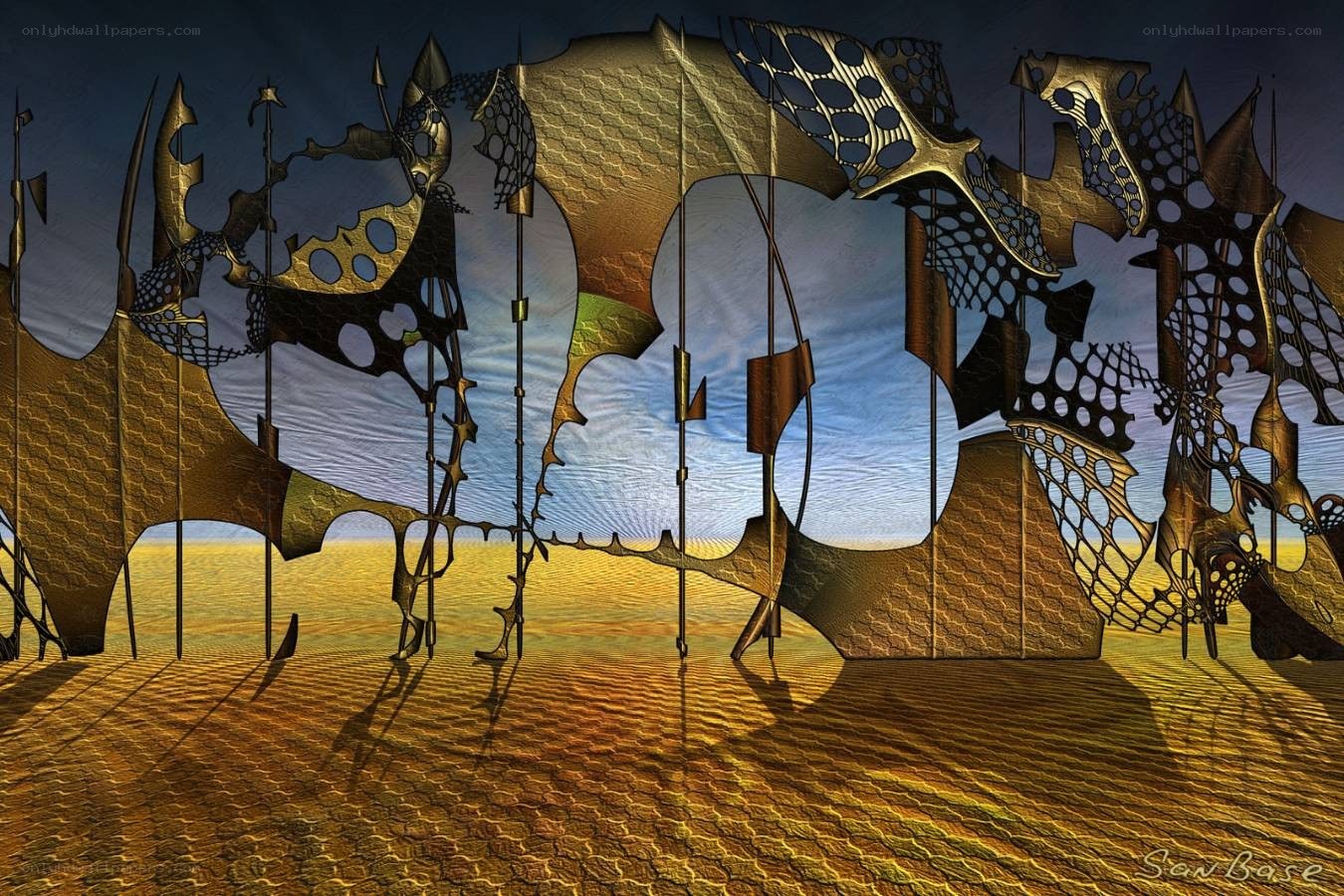 abstract sculpture in desert