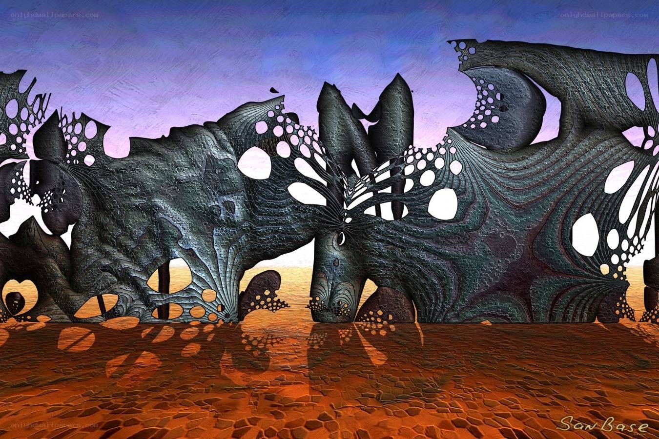 abstract sculpture in desert