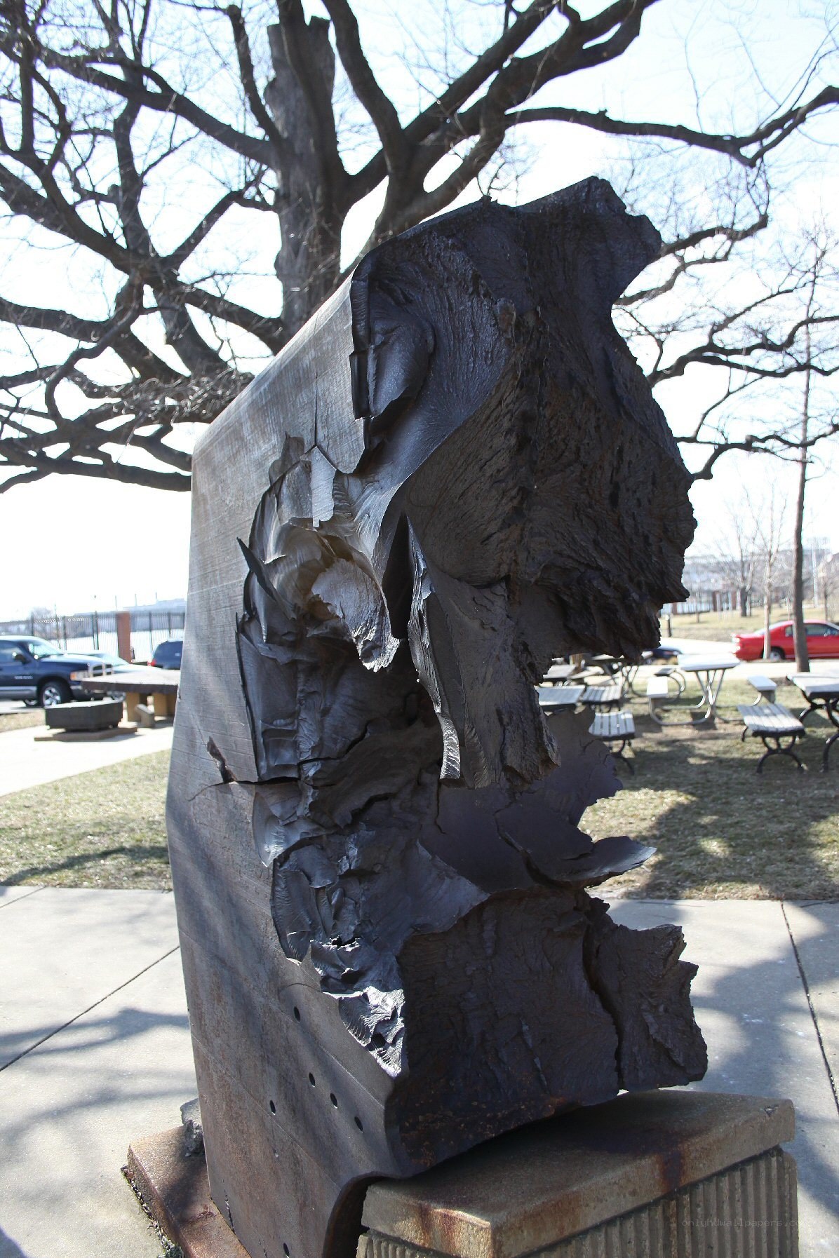 abstract sculpture in park