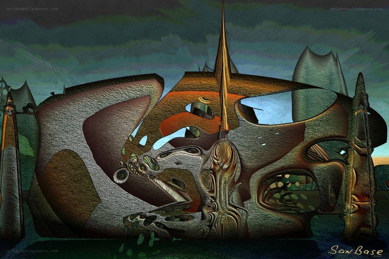 Abstract sculpture landscape