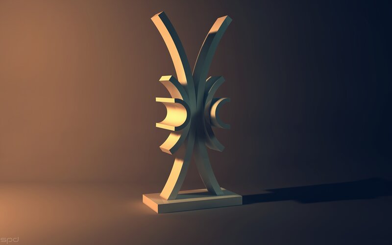 abstract sculpture on base