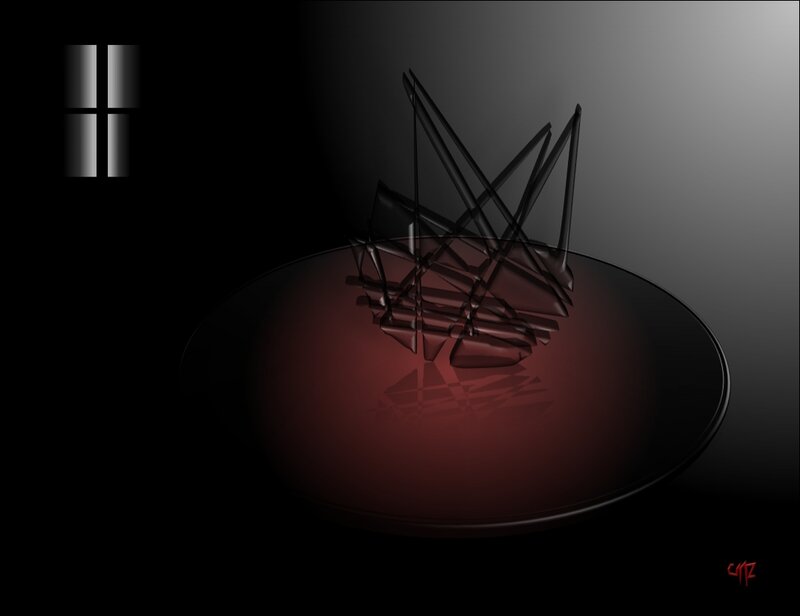 Abstract Sculpture on Platform