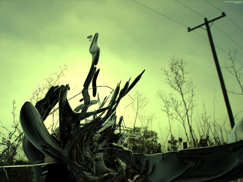 Abstract sculpture on roadside