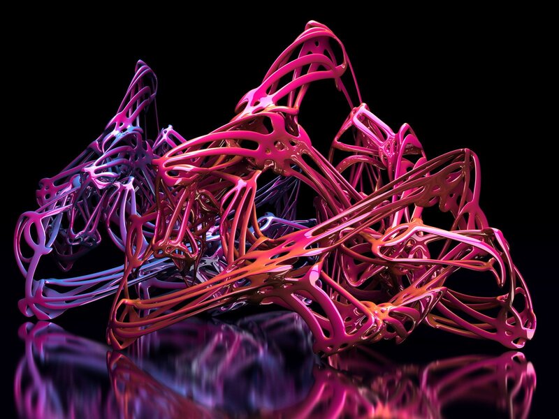 Abstract Sculpture — Pink, Dramatic