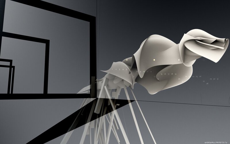 abstract sculpture with calendar