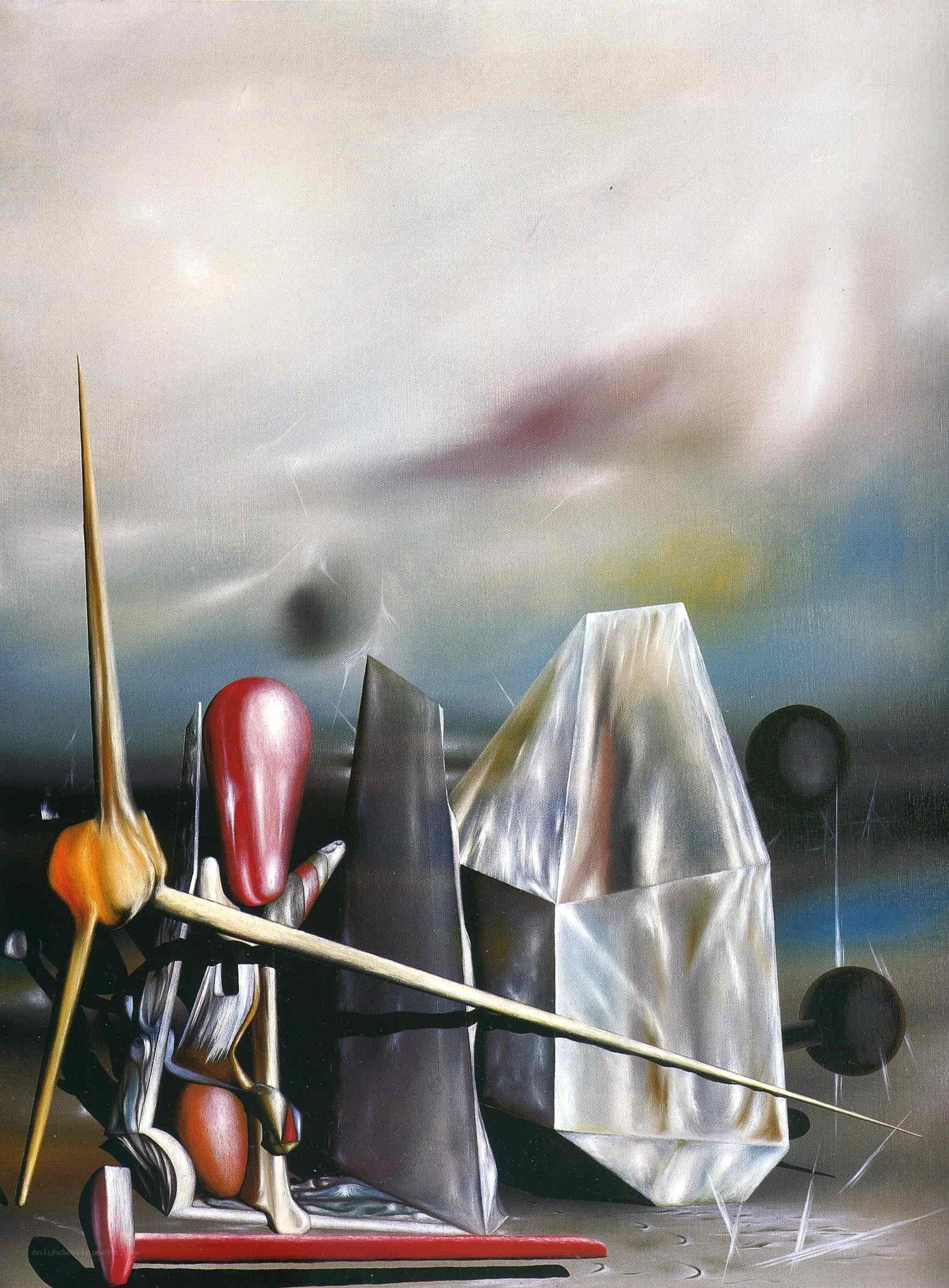 Abstract sculpture with geometric forms