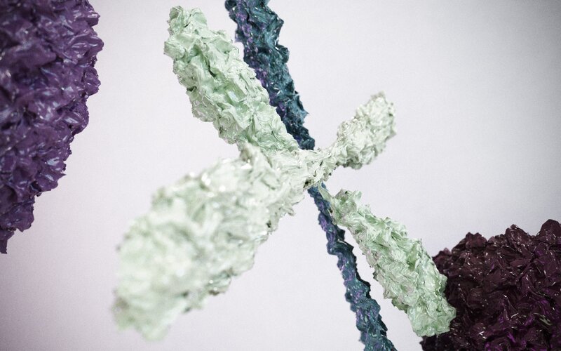 Abstract sculpture with textured forms
