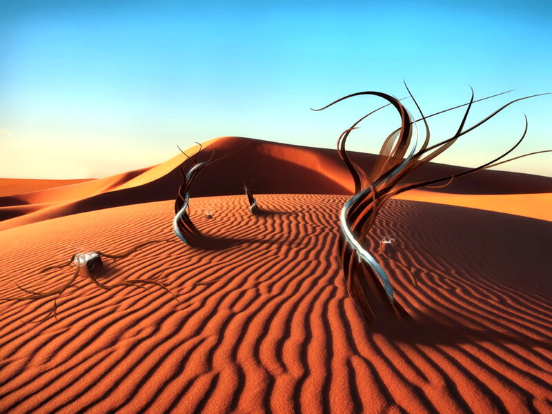 Abstract Sculptures in Desert