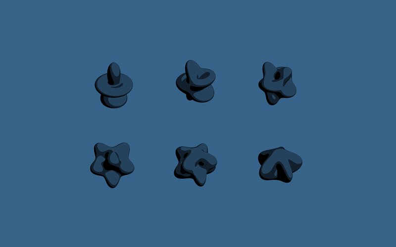 Abstract Shapes on Blue