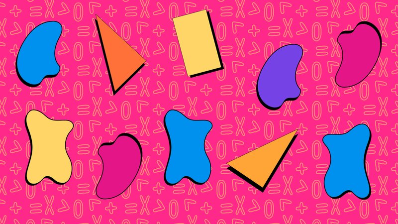 Abstract Shapes on Patterned Background