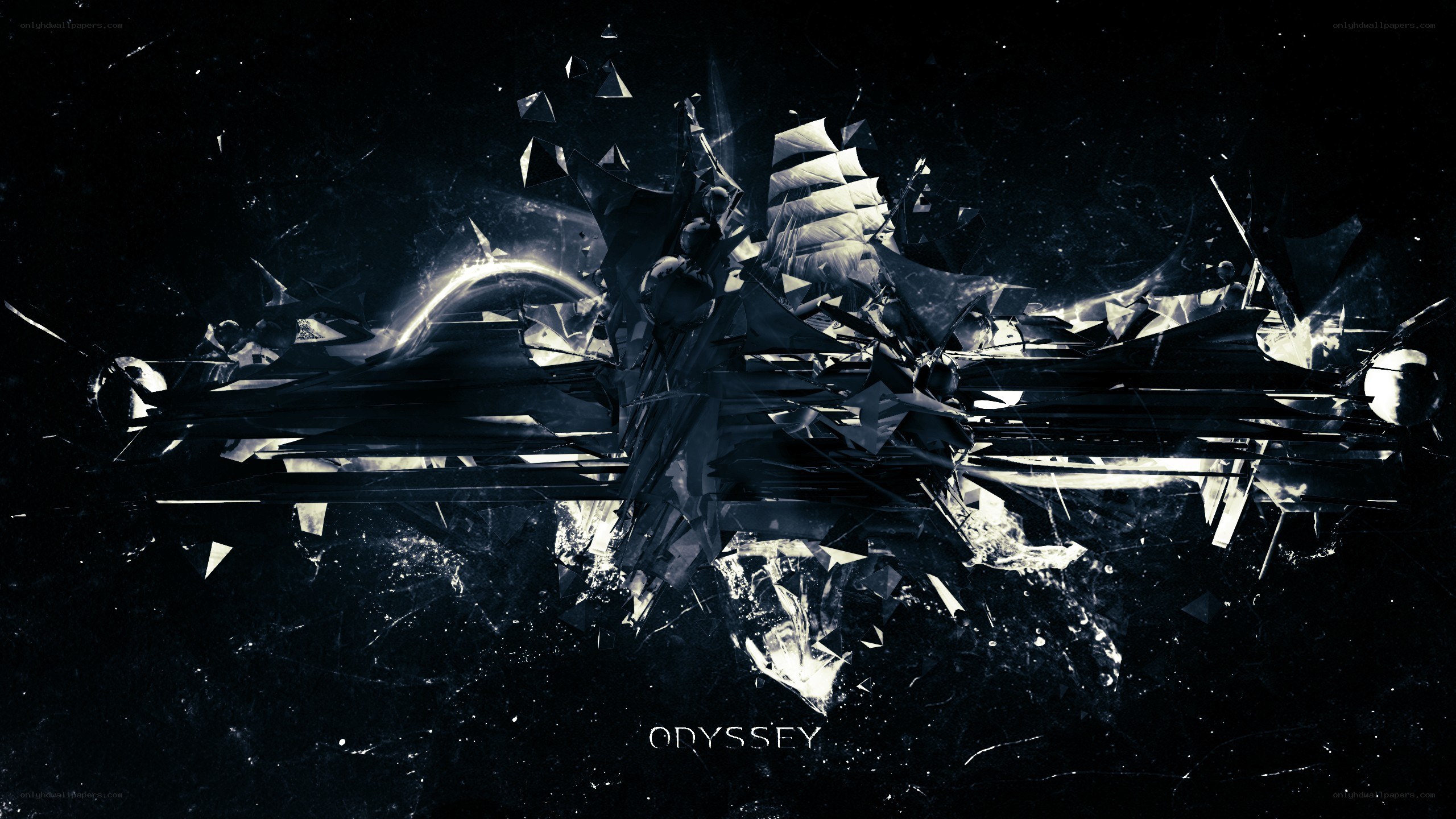 abstract shattered glass design