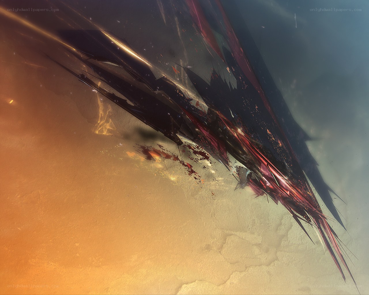 Abstract shattered glass effect