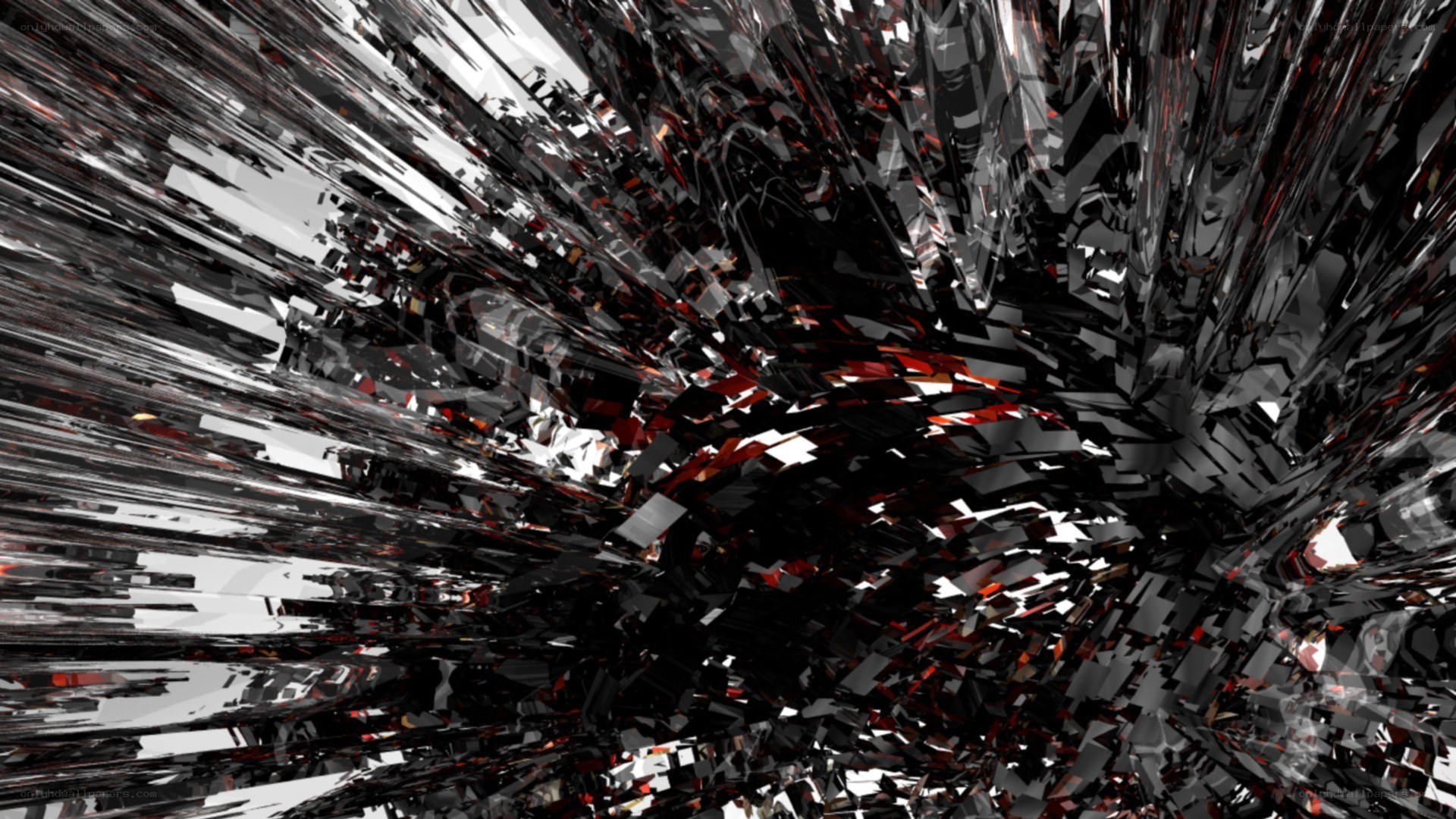 abstract shattered glass explosion