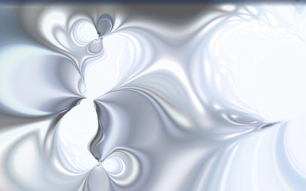 Abstract silver fluid swirls