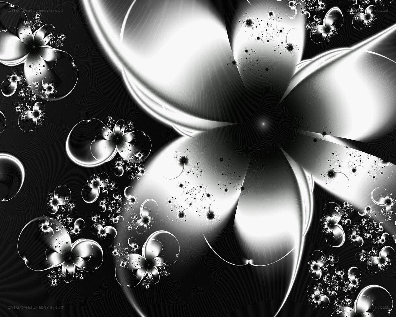 Abstract silver fractal art