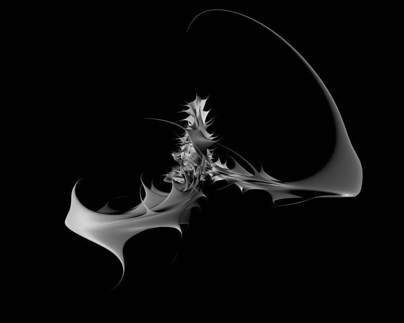 Abstract Silver Fractal Form