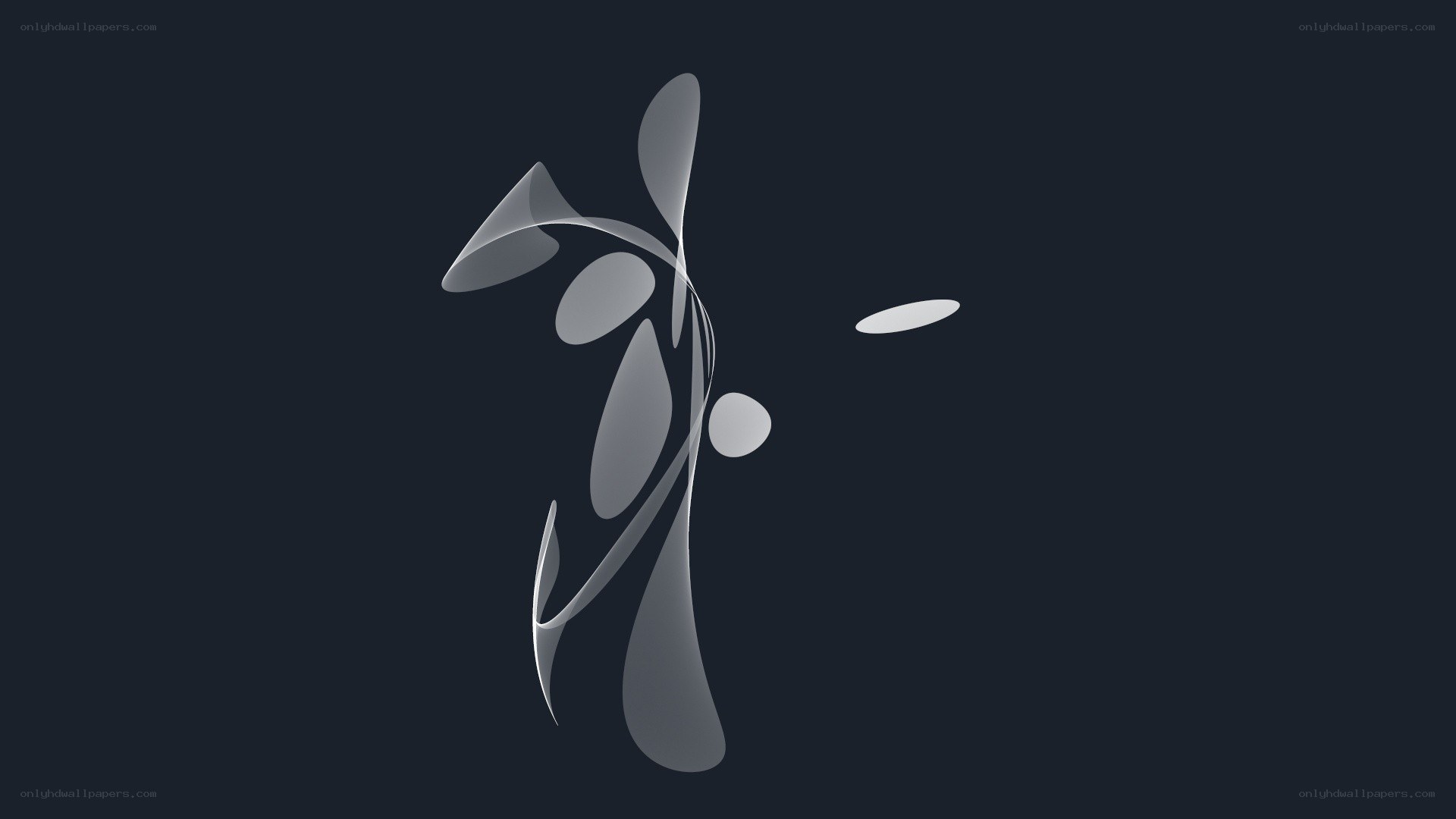 abstract silver sculpture on dark background