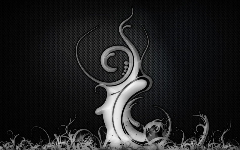 abstract silver swirl design