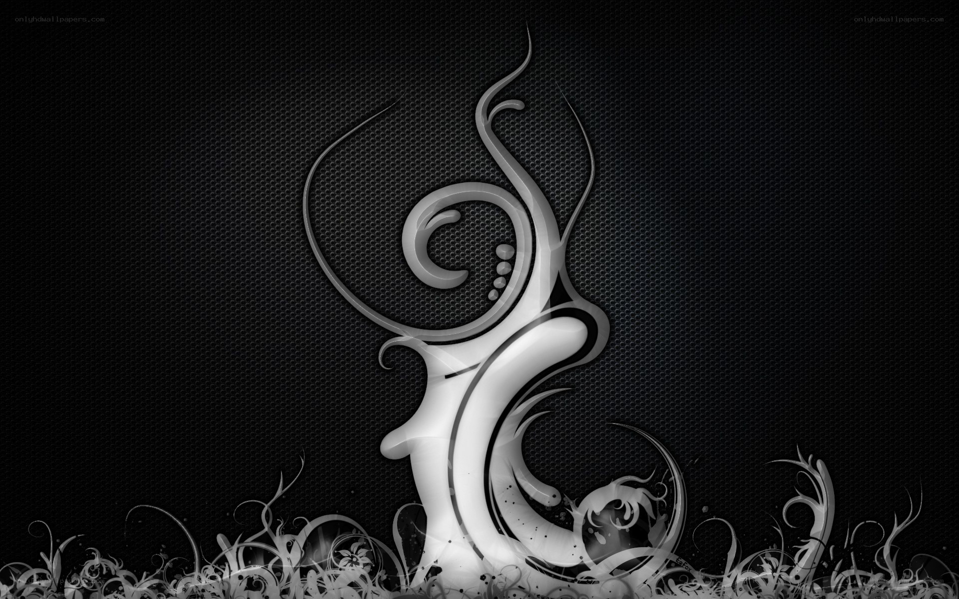 abstract silver swirl design